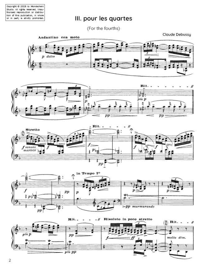 Debussy - Étude III from Douze Études (PDF Sheet Music / Digital Download)