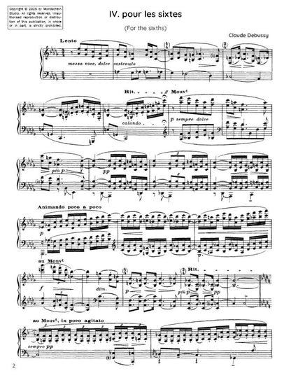 Debussy - Étude IV from Douze Études (PDF Sheet Music / Digital Download)