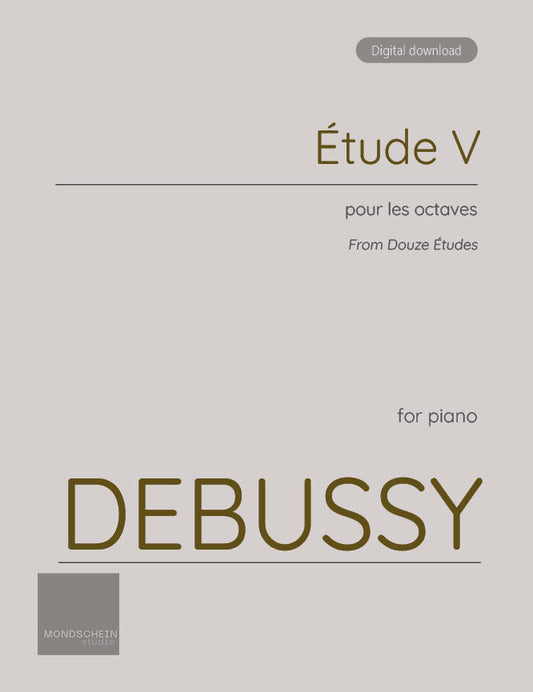 Debussy - Étude V from Douze Études (PDF Sheet Music / Digital Download)