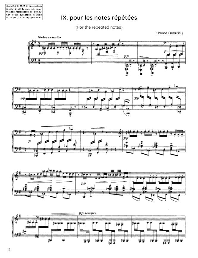 Debussy - Étude IX from Douze Études (PDF Sheet Music / Digital Download)