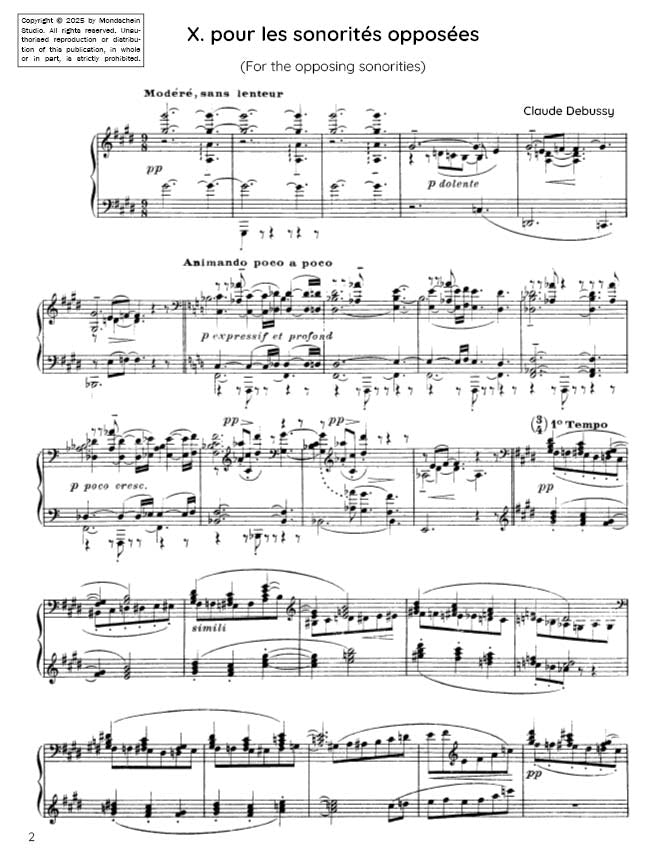 Debussy - Étude X from Douze Études (PDF Sheet Music / Digital Download)