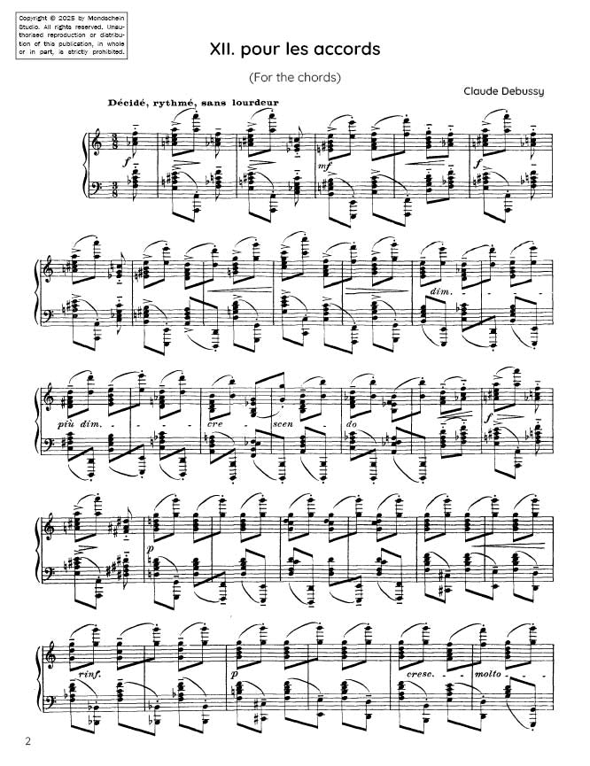 Debussy - Étude XII from Douze Études (PDF Sheet Music / Digital Download)