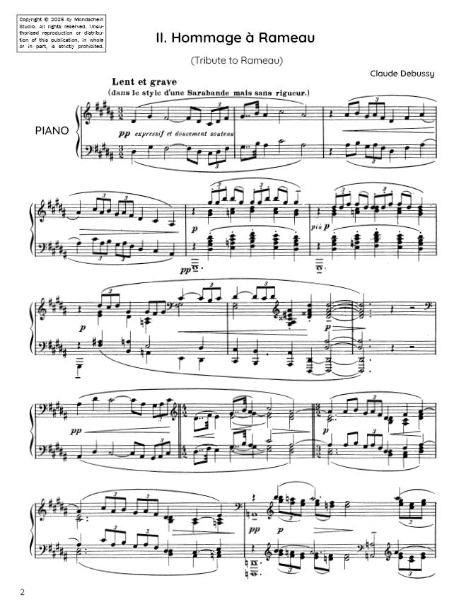 Debussy - Hommage à Rameau from Images Book I (PDF Sheet Music / Digital Download)