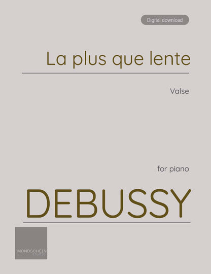 Debussy - La plus que lente (PDF Sheet Music / Digital Download)