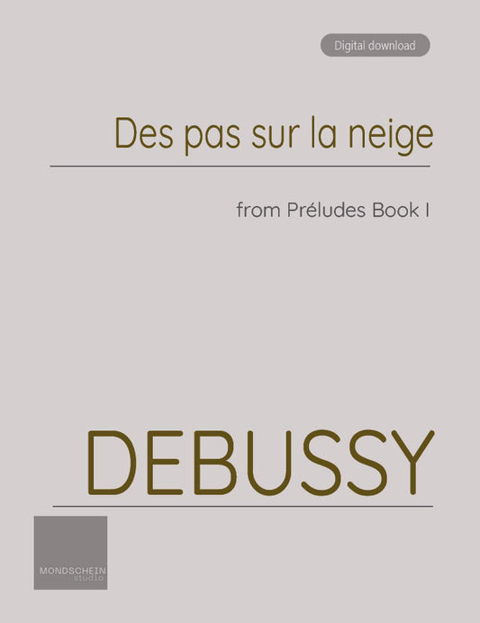 Debussy - Préludes, Book I - Des pas sur la neige (PDF Digital Download)