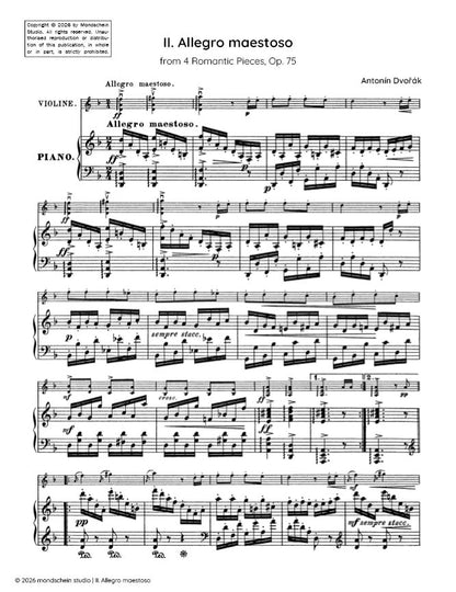 Dvořák - Allegro maestoso from 4 Romantic Pieces, Op. 75 No. 2 (PDF Sheet Music / Digital Download)