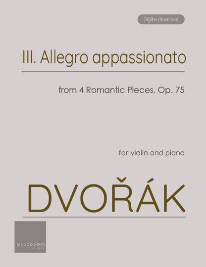 Dvořák - Allegro appassionato from 4 Romantic Pieces, Op. 75 No. 3 (PDF Sheet Music / Digital Download)