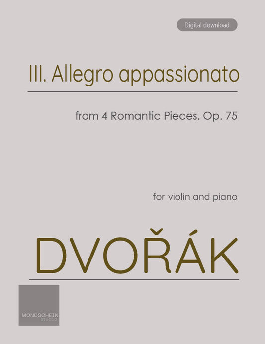 Dvořák - Allegro appassionato from 4 Romantic Pieces, Op. 75 No. 3 (PDF Sheet Music / Digital Download)