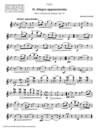 Dvořák - Allegro appassionato from 4 Romantic Pieces, Op. 75 No. 3 (PDF Sheet Music / Digital Download)