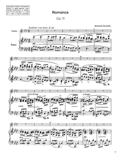 Dvořák - Romance in F minor for violin and piano, Op. 11 (PDF Sheet Music / Digital Download)