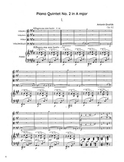 Dvořák - Piano Quintet No. 2 in A major, Op. 81 (PDF Sheet Music / Digital Download)