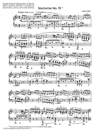 Field - Nocturne No. 15 in D minor, H 59 (PDF Sheet Music / Digital Download)