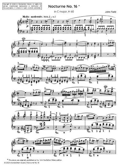 Field - Nocturne No. 16 in C major, H 60 (PDF Sheet Music / Digital Download)