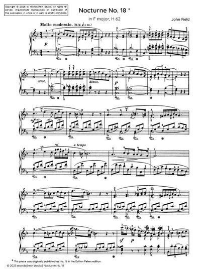 Field - Nocturne No. 18 in F major, H 62 (PDF Sheet Music / Digital Download)