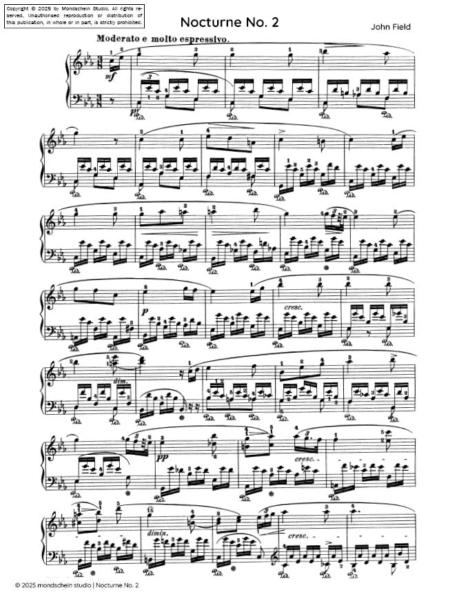 Field - Nocturne No. 2 in C minor, H 25 (PDF Sheet Music / Digital Download)