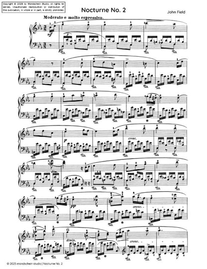 Field - Nocturne No. 2 in C minor, H 25 (PDF Sheet Music / Digital Download)