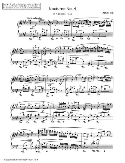 Field - Nocturne No. 4 in A major, H 36 (PDF Sheet Music / Digital Download)