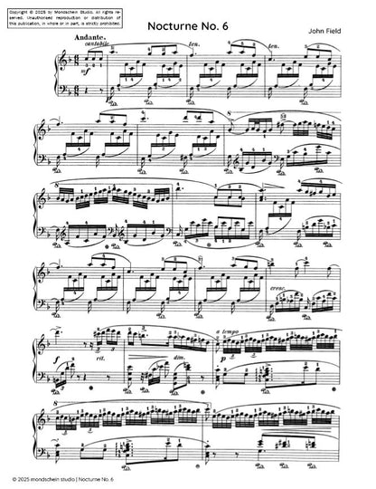 Field - Nocturne No. 6 in F major, H 40 (PDF Sheet Music / Digital Download)