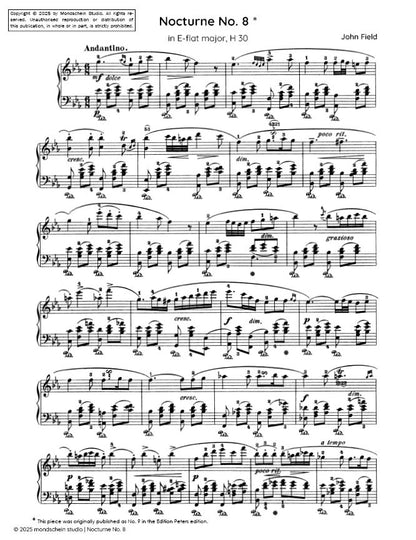 Field - Nocturne No. 8 in E-flat major, H 30 (PDF Sheet Music / Digital Download)