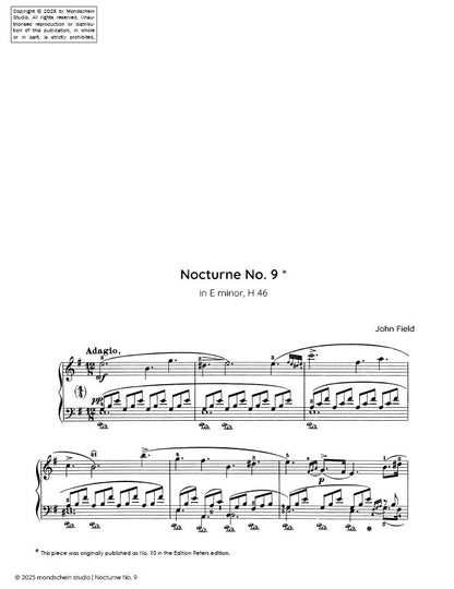 Field - Nocturne No. 9 in E minor, H 46 (PDF Sheet Music / Digital Download)