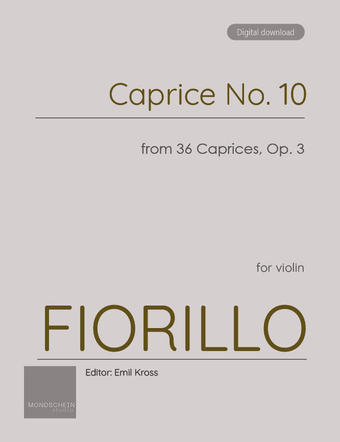 Fiorillo - Caprice No. 10 from 36 Caprices, Op. 3 (PDF Sheet Music / Digital Download)