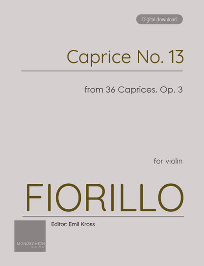 Fiorillo - Caprice No. 13 from 36 Caprices, Op. 3 (PDF Sheet Music / Digital Download)