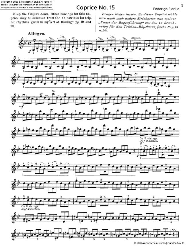 Fiorillo - Caprice No. 15 from 36 Caprices, Op. 3 (PDF Sheet Music / Digital Download)