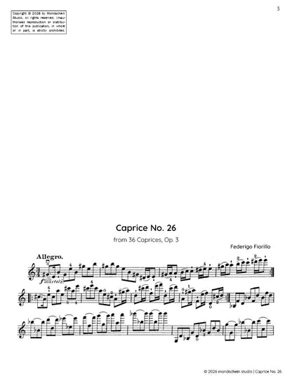 Fiorillo - Caprice No. 26 from 36 Caprices, Op. 3 (PDF Sheet Music / Digital Download)