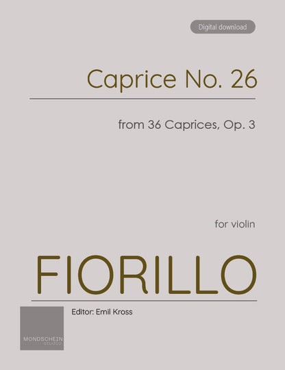 Fiorillo - Caprice No. 26 from 36 Caprices, Op. 3 (PDF Sheet Music / Digital Download)