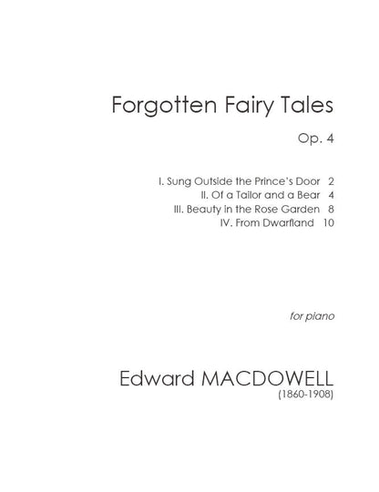 MacDowell - Forgotten Fairy Tales, Op. 4