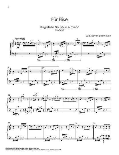 Beethoven - "Für Elise", Bagatelle No. 25 in A minor, WoO 59