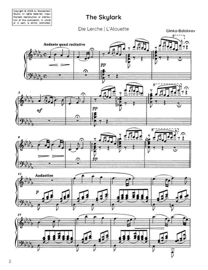 Glinka-Balakirev - The Skylark (PDF Sheet Music / Digital Download)