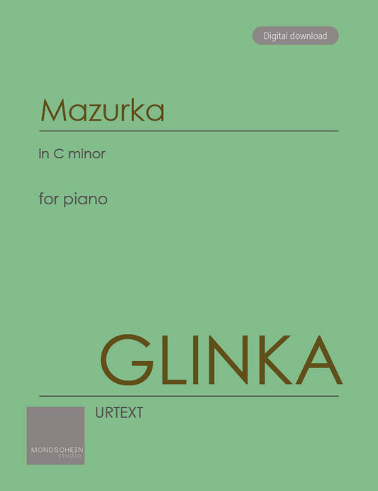 Glinka - Mazurka in C minor (PDF Sheet Music / Digital Download)