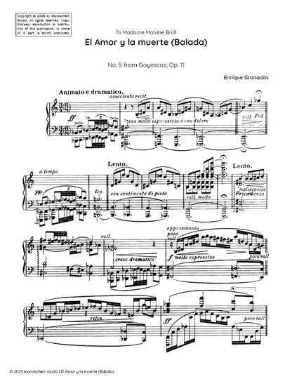 Granados - El Amor y la muerte (Balada), No. 5 from Goyescas, Op. 11 (PDF Sheet Music / Digital Download)