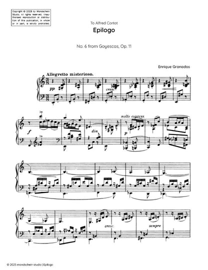Granados - Epilogo: Serenata del espectro, No. 6 from Goyescas, Op. 11 (PDF Sheet Music / Digital Download)
