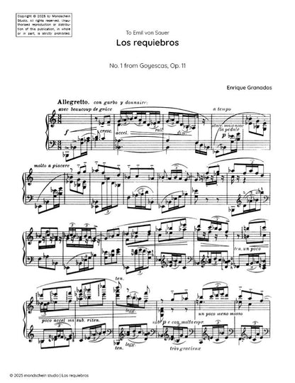 Granados - Los requiebros, No. 1 from Goyescas, Op. 11 (PDF Sheet Music / Digital Download)