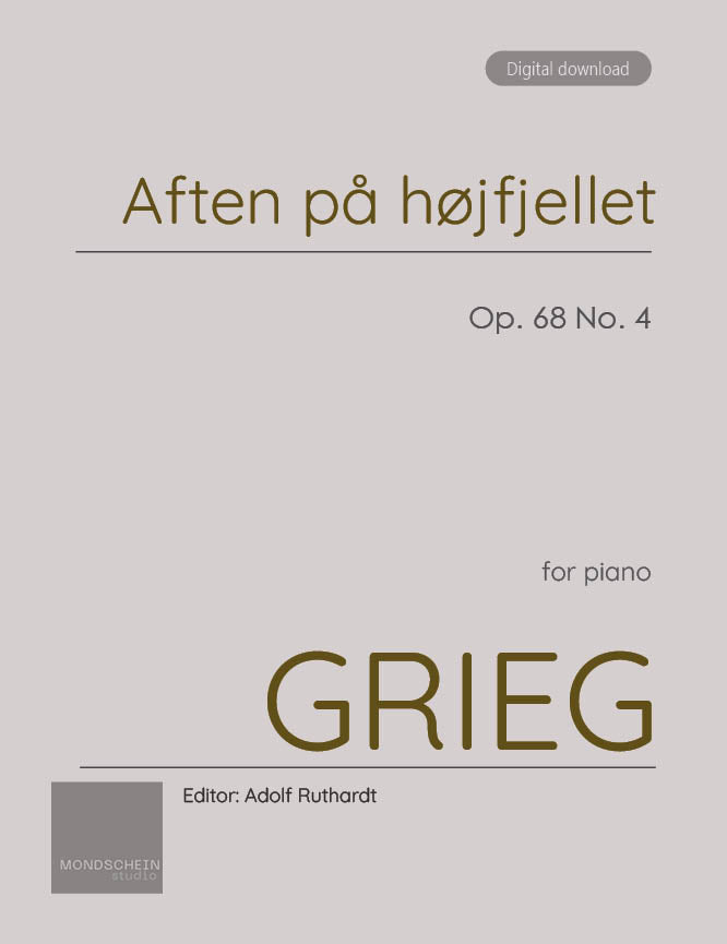 Grieg - Aften på højfjellet (Evening in the Mountains), Op. 68 No. 4 (PDF Sheet Music / Digital Download)