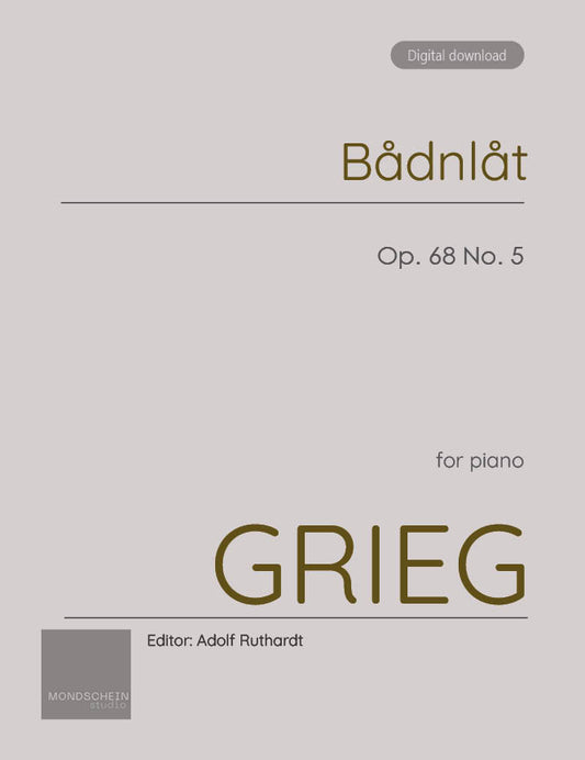 Grieg - Bådnlåt (At the Cradle), Op. 68 No. 5 (PDF Sheet Music / Digital Download)