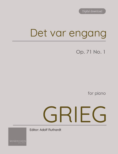 Grieg - Det var engang (Once upon a Time), Op. 71 No. 1 (PDF Sheet Music / Digital Download)