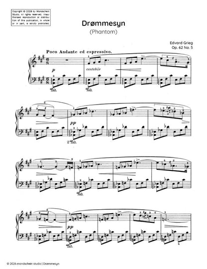 Grieg - Drømmesyn (Phantom), Op. 62 No. 5 (PDF Sheet Music / Digital Download)