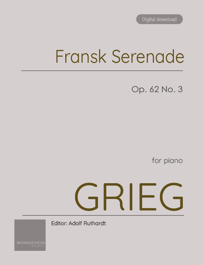 Grieg - Fransk Serenade (French Serenade), Op. 62 No. 3 (PDF Sheet Music / Digital Download)