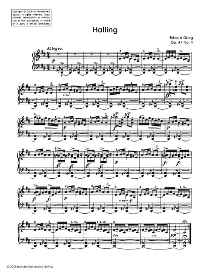 Grieg - Halling, Op. 47 No. 4 (PDF Sheet Music / Digital Download)