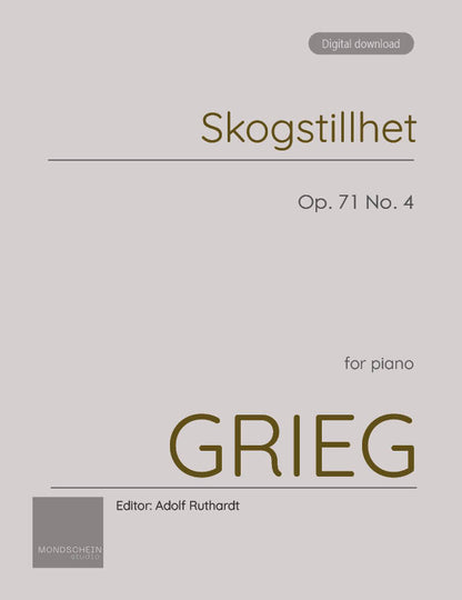 Grieg - Skogstillhet (Paix dans les bois), Op. 71 No 4 (Partition PDF / Téléchargement numérique)