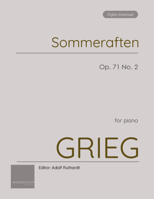 Grieg - Sommeraften (Summer's Eve), Op. 71 No. 2 (PDF Sheet Music / Digital Download)