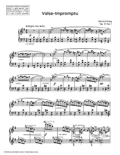 Grieg - Valse-Impromptu, Op. 47 No. 1 (PDF Sheet Music / Digital Download)