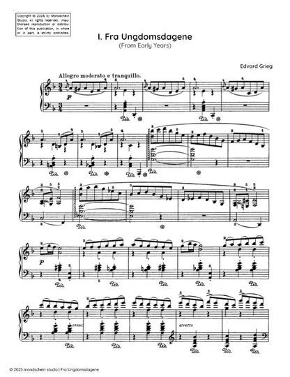 Grieg - Fra Ungdomsdagene (From Early Years), Op. 65 No. 1 (PDF Sheet Music / Digital Download)