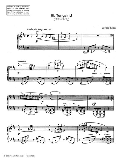 Grieg - Tungsind (Melancholy), Op. 65 No. 3 (PDF Sheet Music / Digital Download)