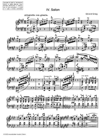 Grieg - Salon, Op. 65 No. 4 (PDF Sheet Music / Digital Download)
