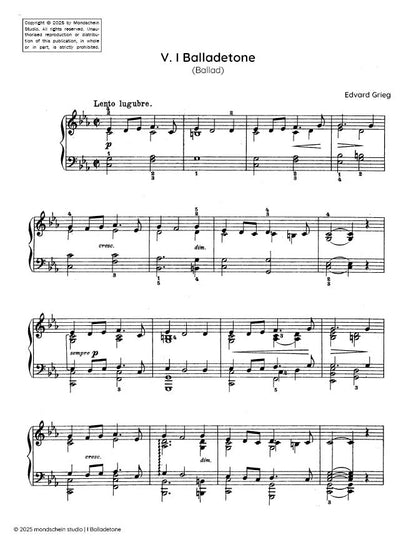 Grieg - I Balladetone (Ballad), Op. 65 No. 5 (PDF Sheet Music / Digital Download)