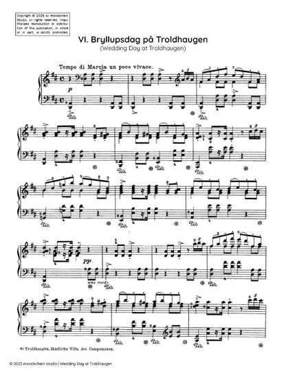 Grieg - Wedding Day at Troldhaugen, Op. 65 No. 6 (PDF Sheet Music / Digital Download)
